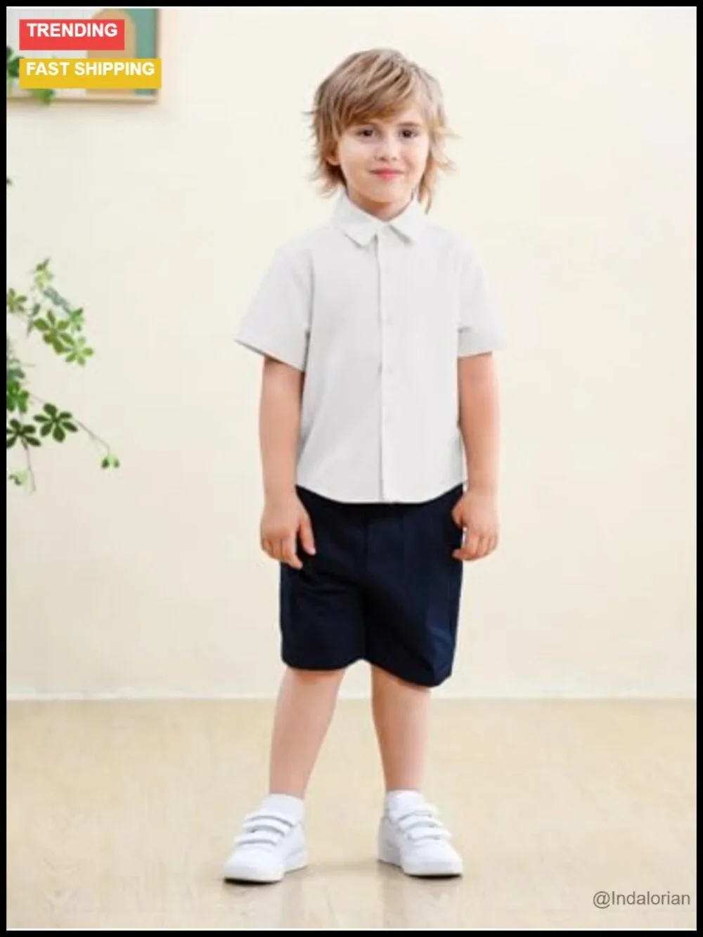 Toddler Baby Boys Short Sleeve Button Down Dress Shirt School Uniform Tops